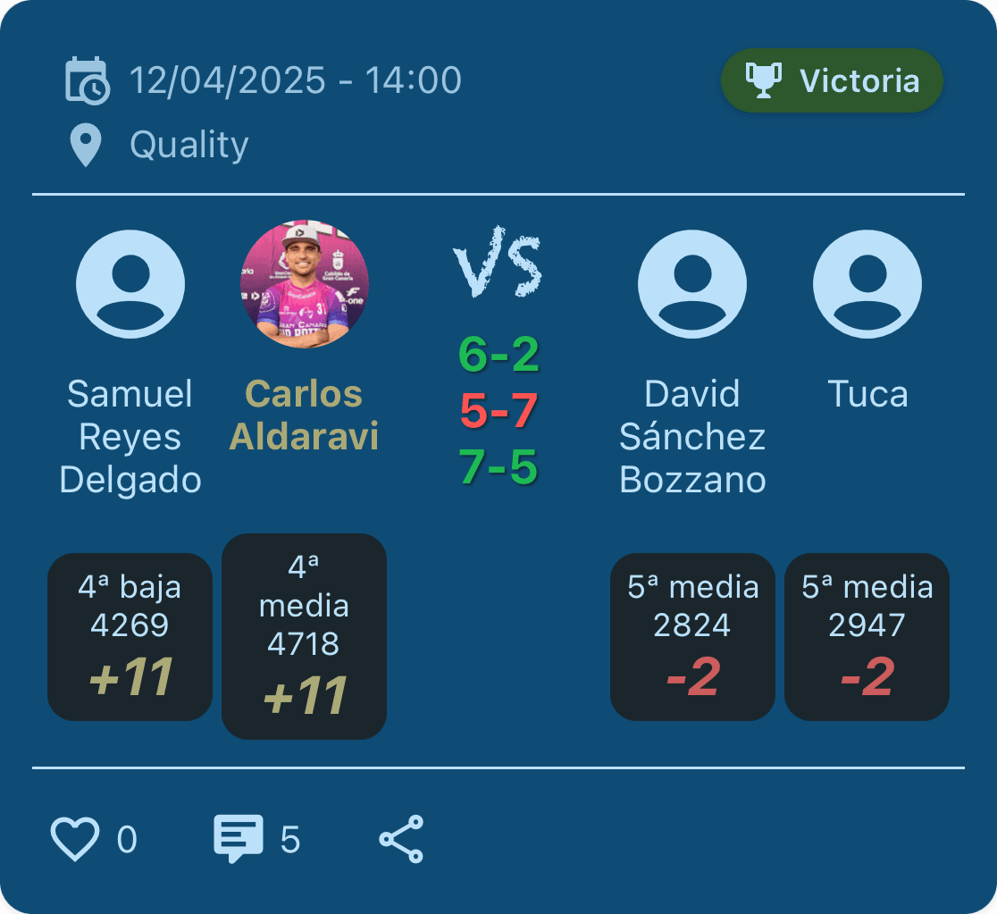 Captura de pantalla de la app Padeldoor